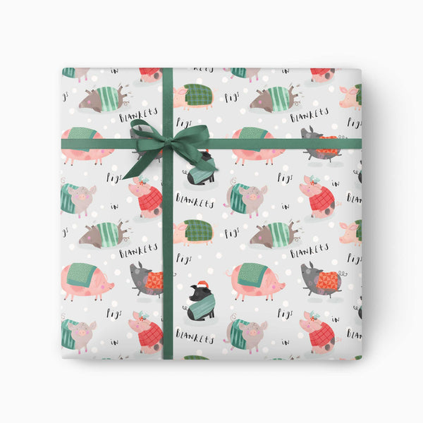 Christmas Wrapping Paper-CWP033 - Pigs In Blankets Christmas Wrapping Paper-Whistlefish