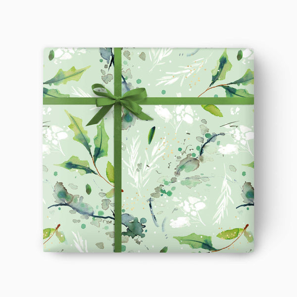 Christmas Wrapping Paper-CWP034 - Winter Florals Christmas Wrapping Paper-Whistlefish