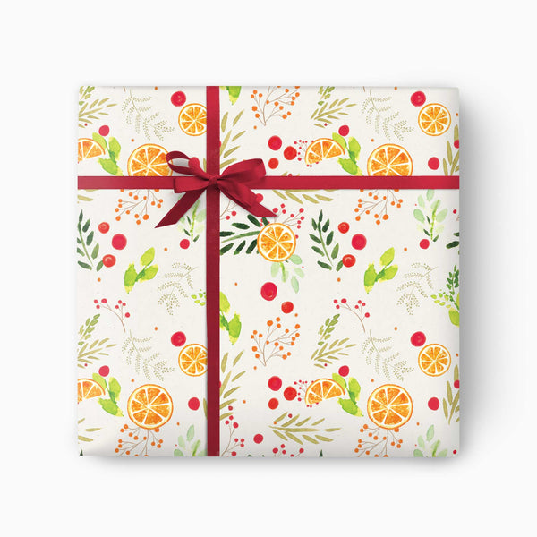 Christmas Wrapping Paper-CWP040 - Citrus Christmas Wrapping Paper-Whistlefish