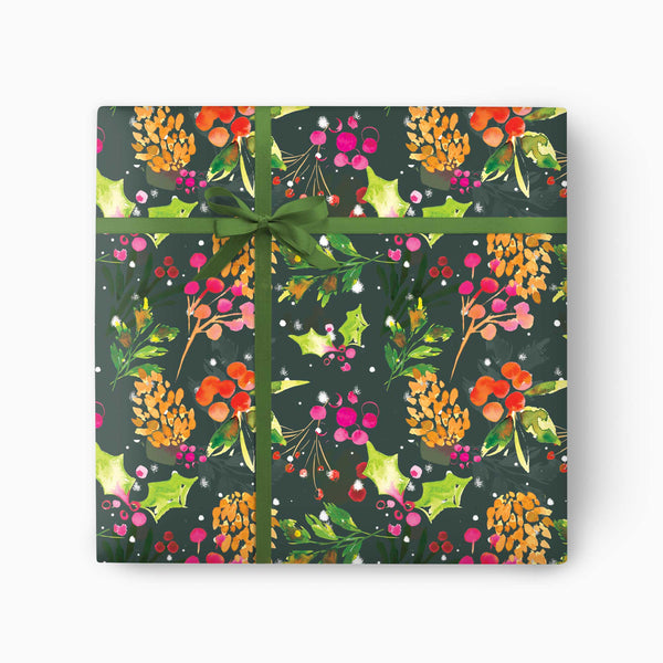 Christmas Wrapping Paper-CWP041 - Inky Pinecone Christmas Wrapping Paper-Whistlefish