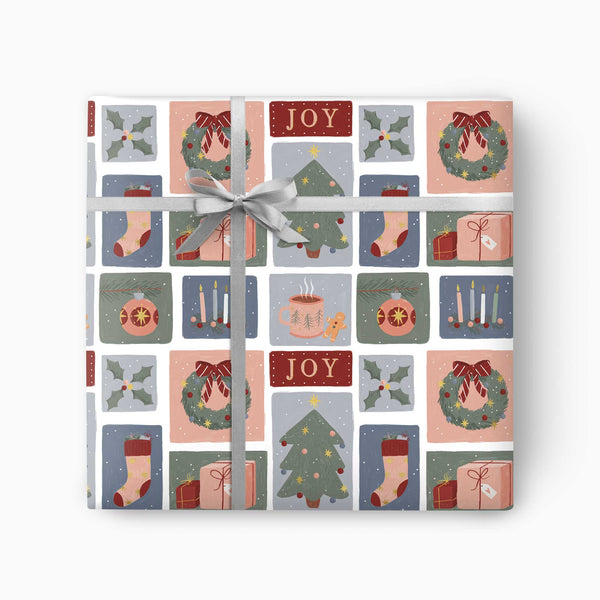 Christmas Wrapping Paper-CWP042 - Patchwork Christmas Wrapping Paper-Whistlefish