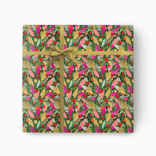 Christmas Wrapping Paper-CWP045 - Funky Foliage Christmas Wrapping Paper-Whistlefish