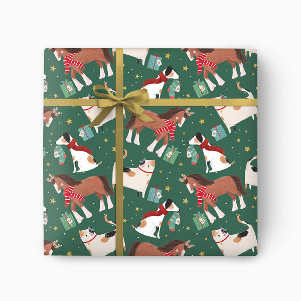 Christmas Wrapping Paper-CWP048 - Fur Babies Christmas Wrapping Paper-Whistlefish
