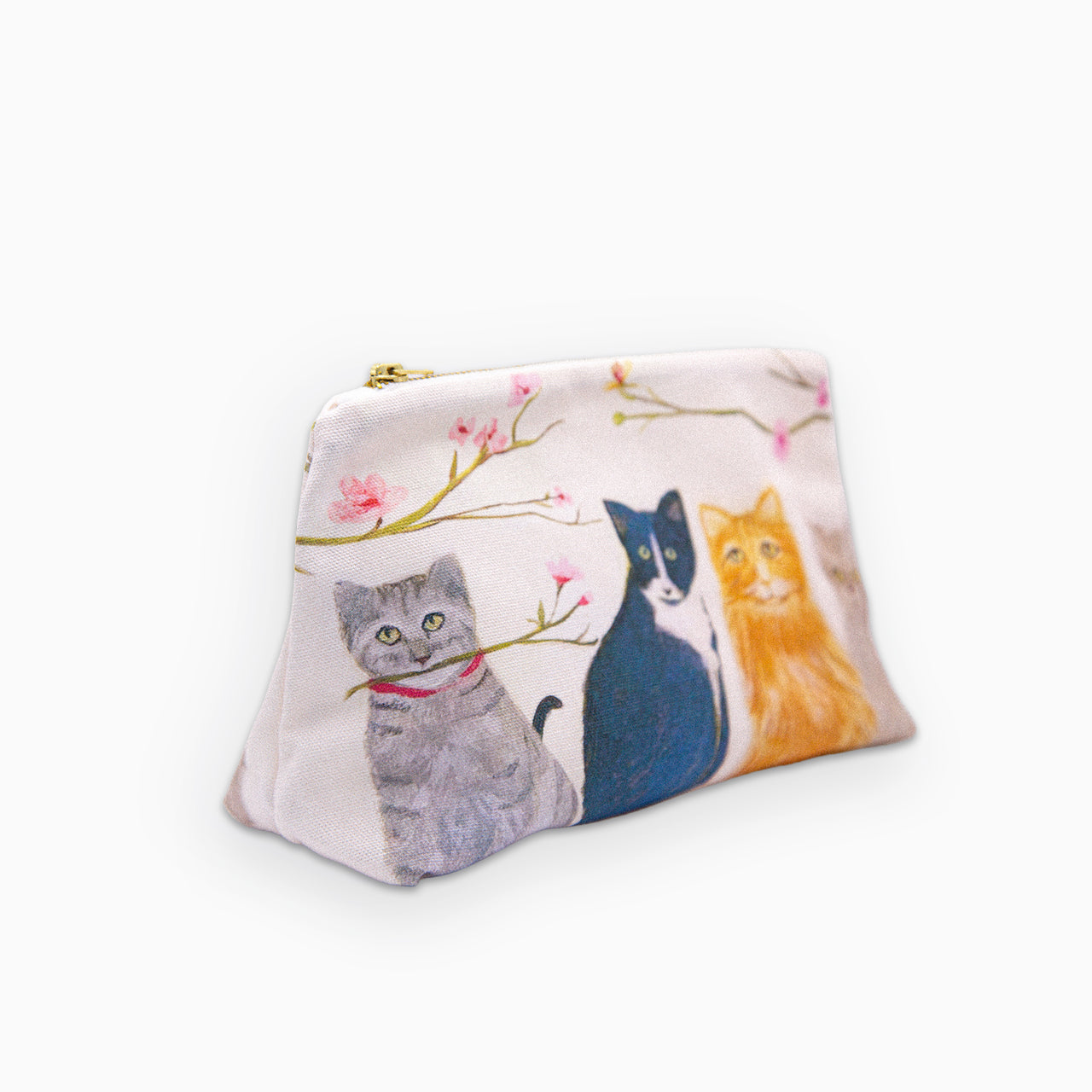 Cosmetic Bag-HC03WB - Cats in the Blossom Cosmetic Bag-Hannah Cole