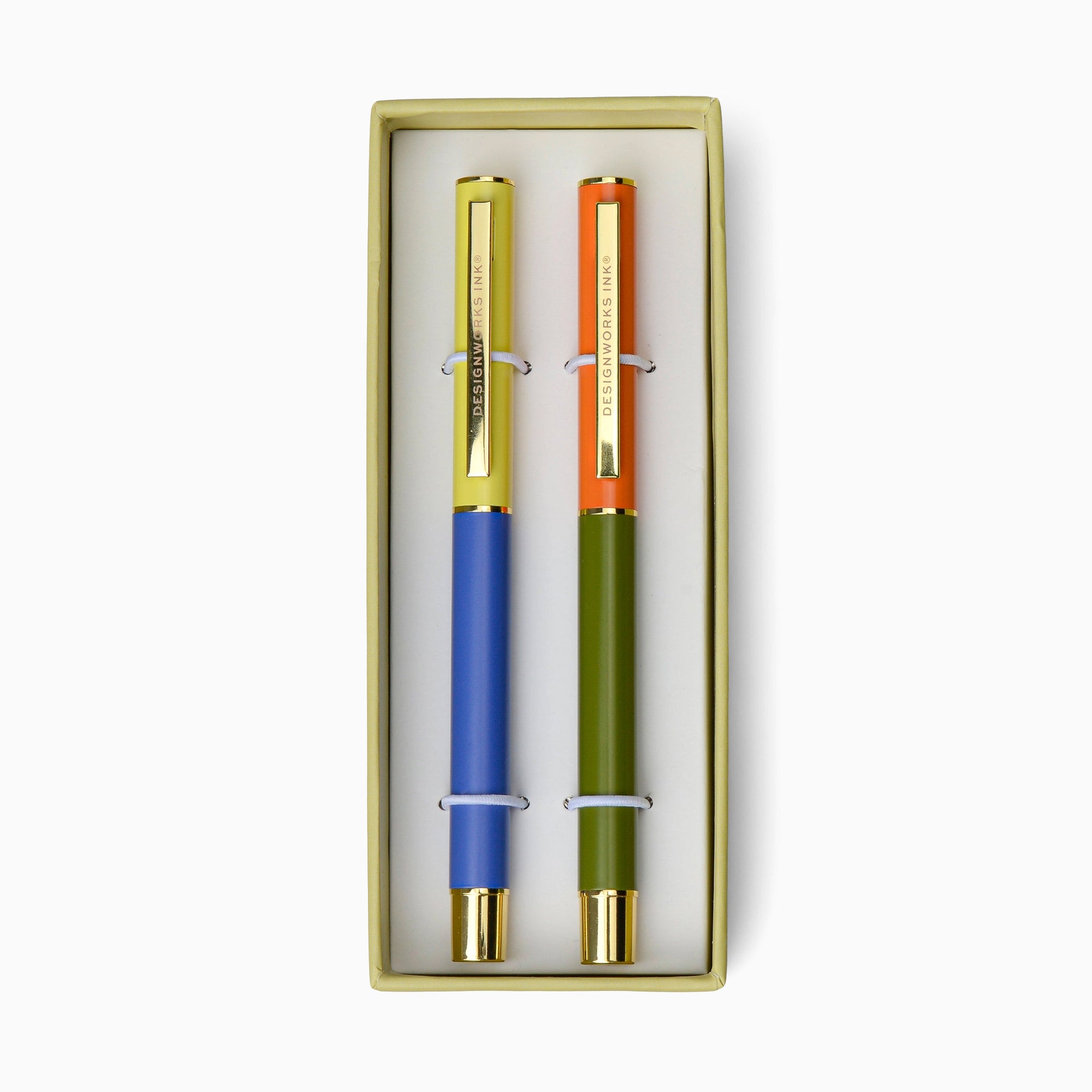 Set of Pens-DCBS-1013EU - Set of 2 Ink Pens Cobalt & Green-Designworks Collective