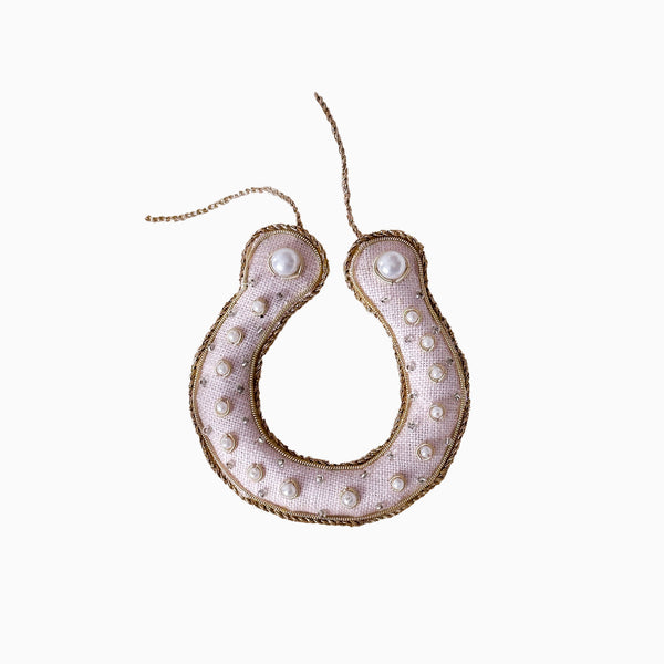 Decoration-DHRSESHE01PNK1 - Handmade Horseshoe Decoration-Katie Larmour Linen