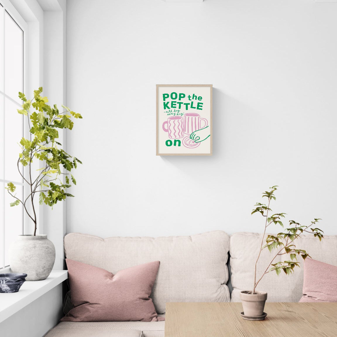 WF1317FM - Pop the Kettle Pink Framed Print