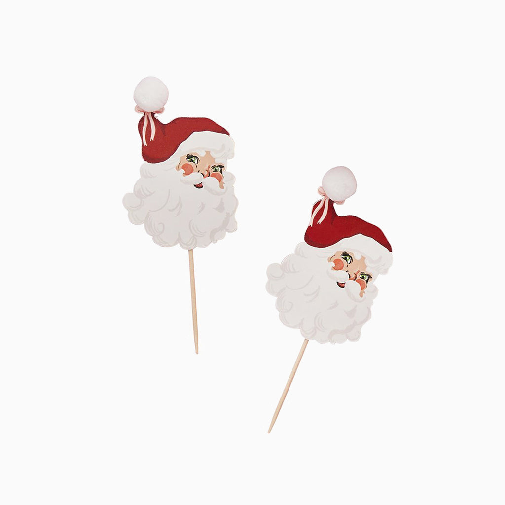 Food Picks-HBSB210 - Santa Pom Pom Food Picks-Hootyballoo