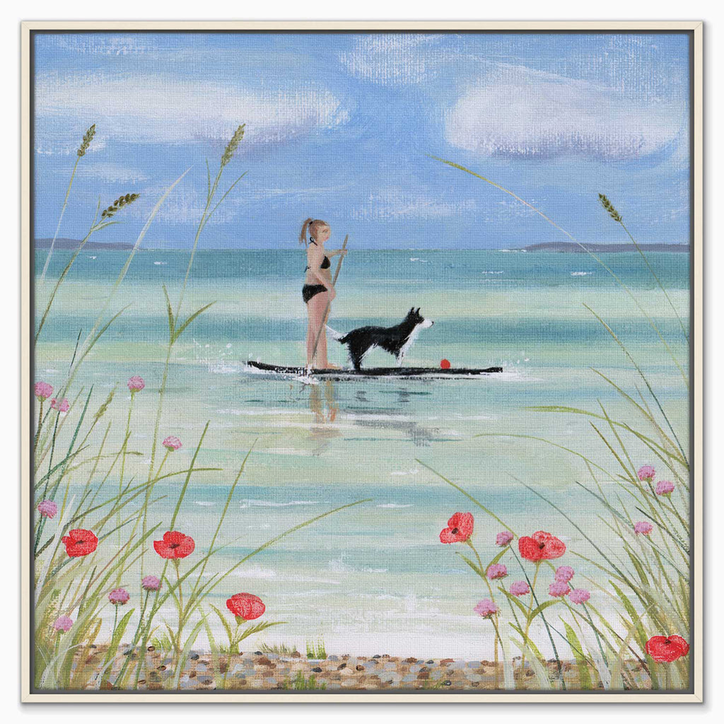 Canvas-HCC301F - Paddle Boarding Framed Canvas-Hannah Cole