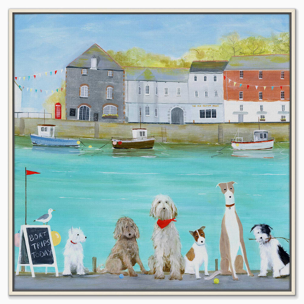 Canvas-HCC355F - Boat Trip Framed Canvas-Hannah Cole