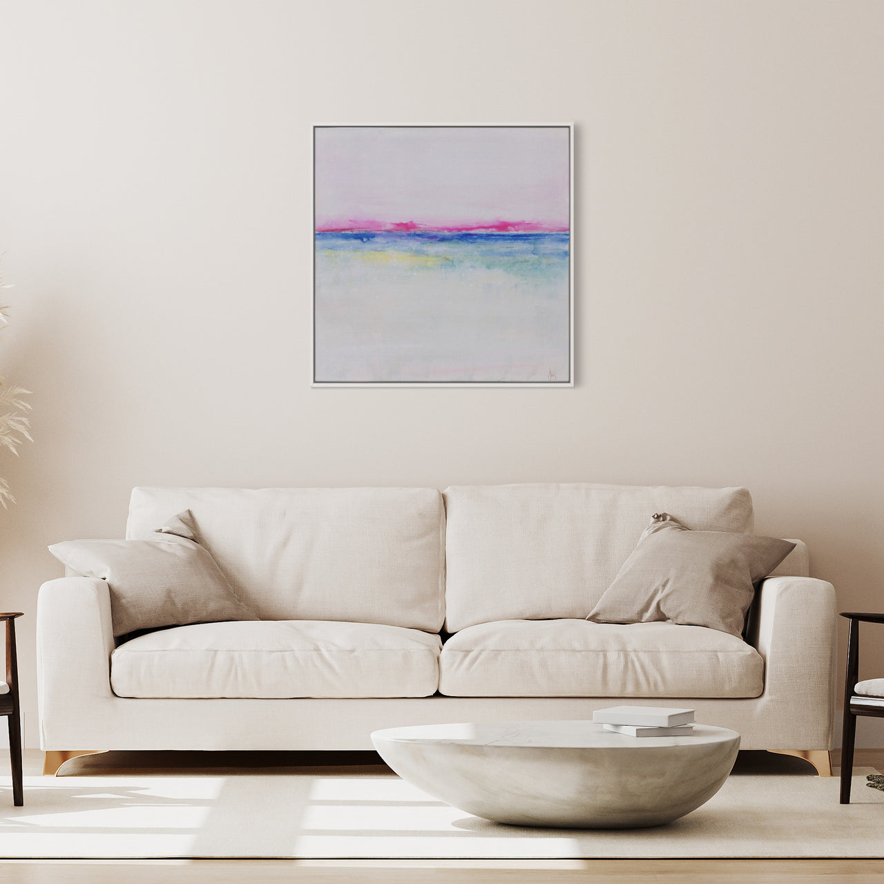 Framed Canvas-ICC133F - Pink Sunset Framed Canvas-Iris Clelford