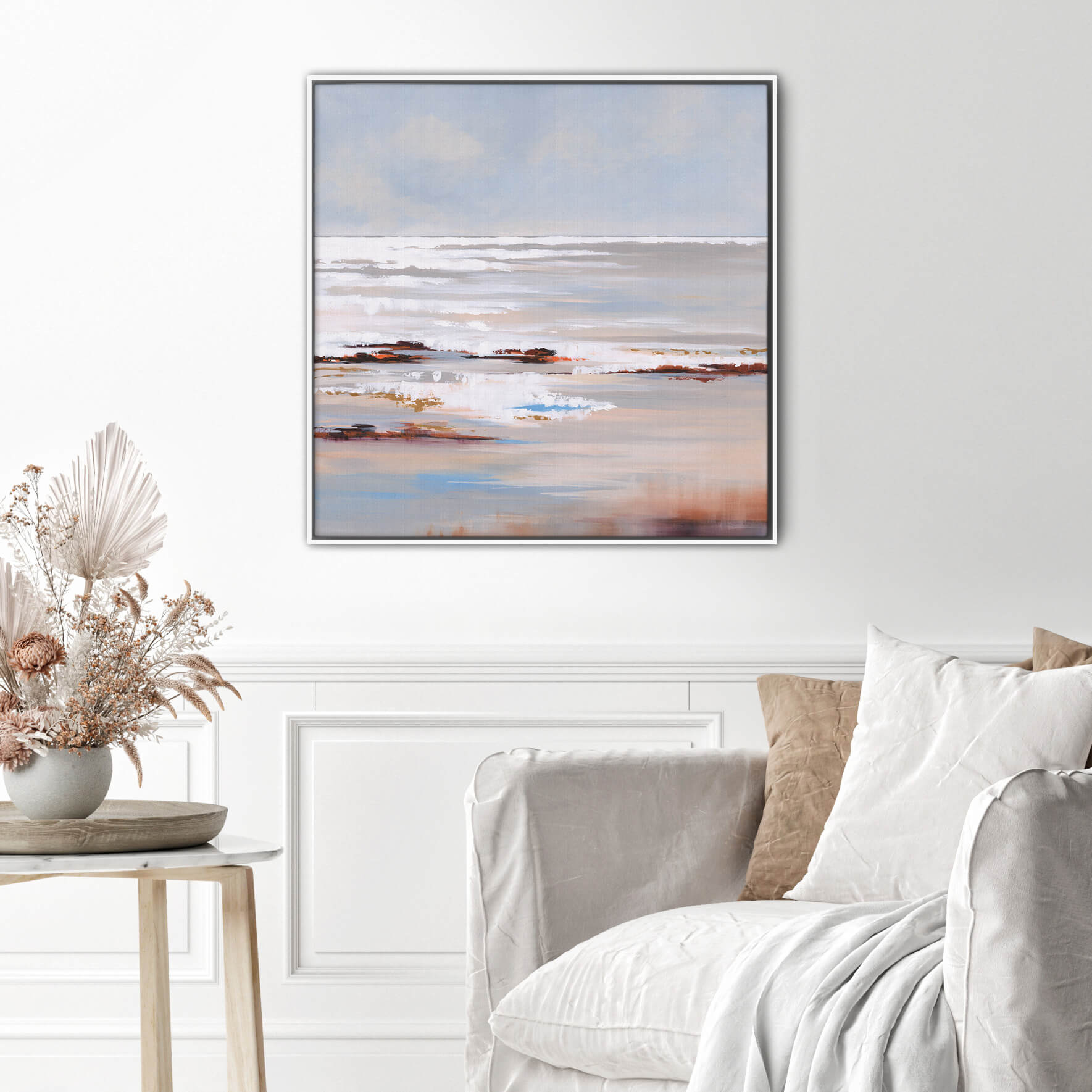 Canvas-ICC62F - Golden Surf Large Framed Canvas-Whistlefish