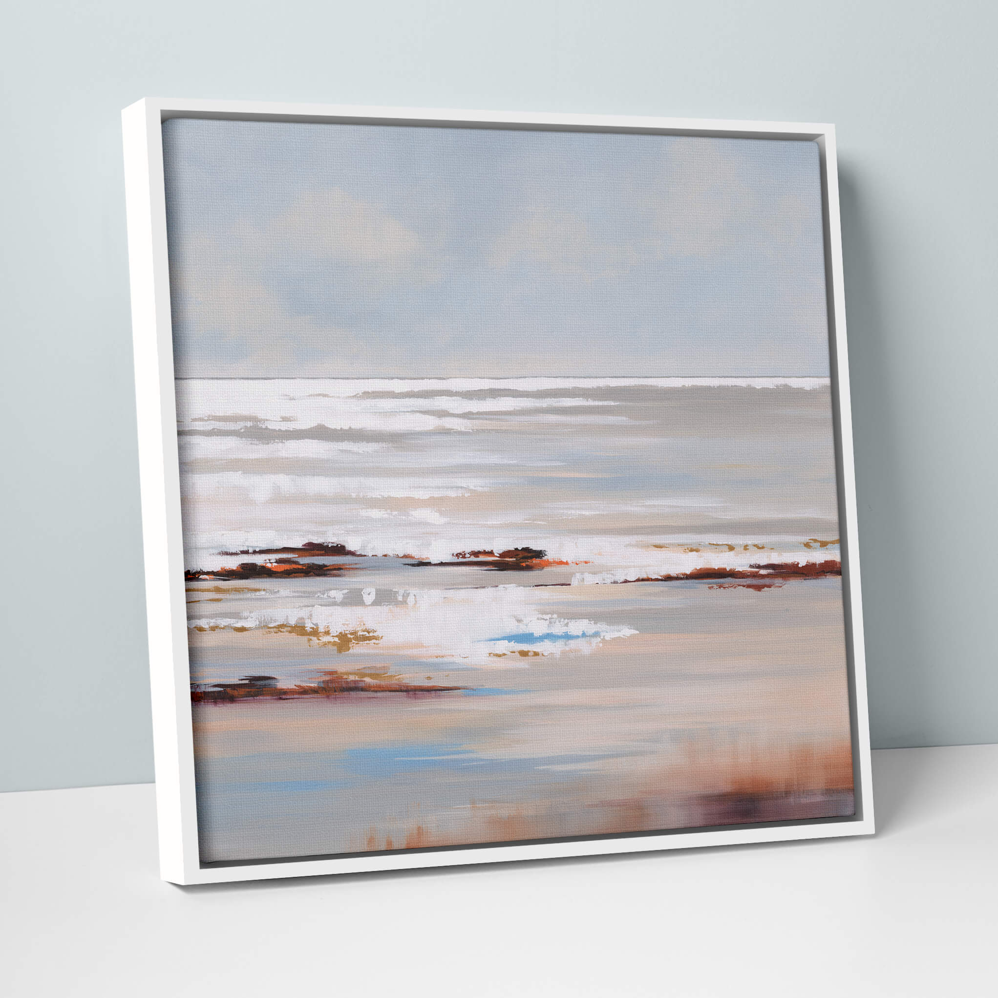 Canvas-ICC62F - Golden Surf Large Framed Canvas-Whistlefish