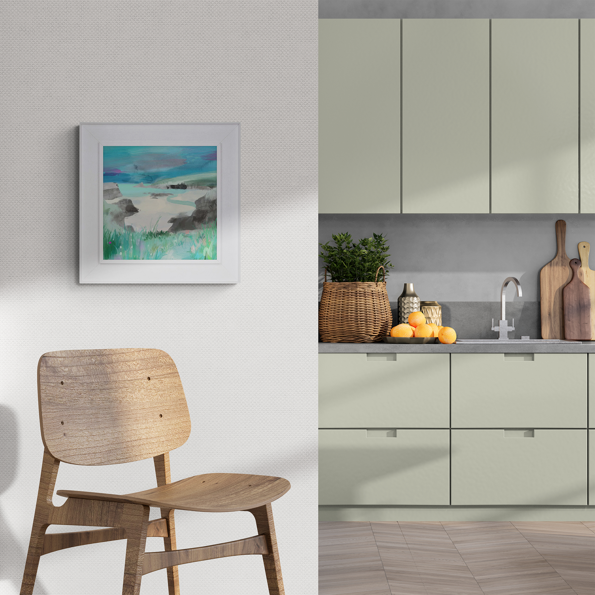 Canvas - WFC124F - Trevone Bay Tray Framed Canvas - Trevone Bay Tray Frame Canvas - Whistlefish