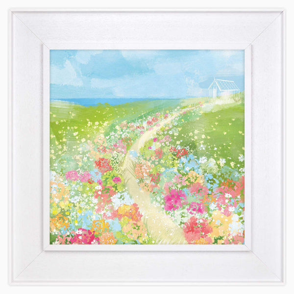 Canvas-WFC171F - Flower Fields Green House Framed Canvas-Whistlefish