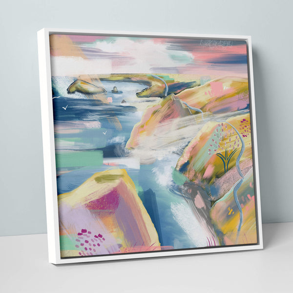 Canvas-WFC79F - Pink Rock Large Framed Canvas-Whistlefish