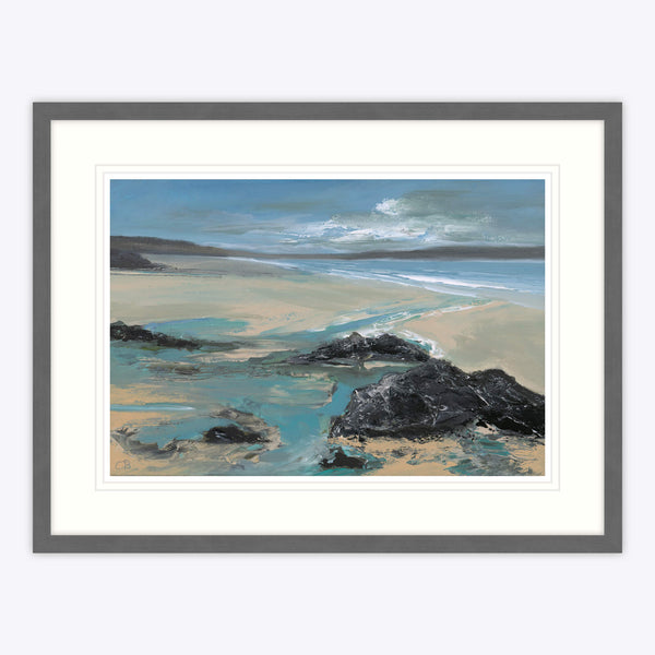 Framed Print-CHB03F - Gwithian Rockpool Framed Print-Whistlefish
