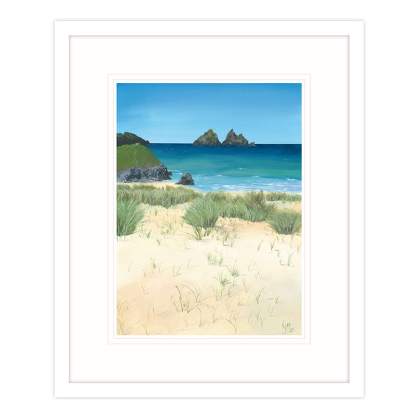 Framed Print-GH26F - Holywell Bay Framed Print-Whistlefish