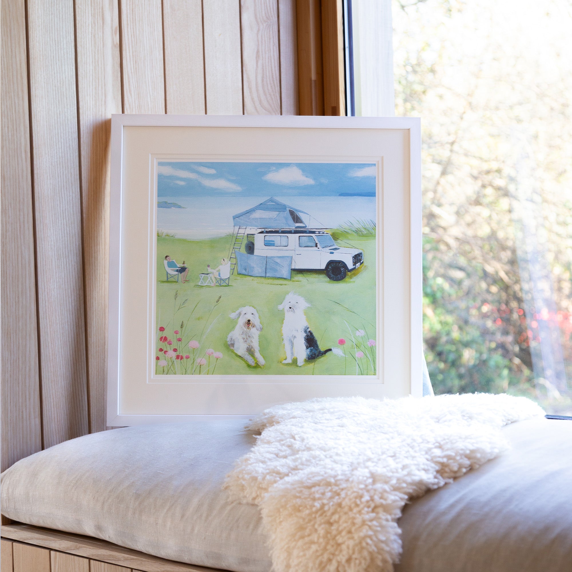 Framed Print-HC300F - Camping In The Dunes Framed Print-Hannah Cole