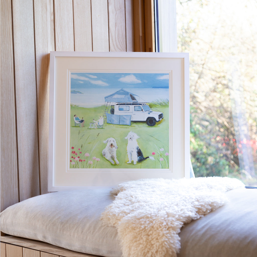 Framed Print-HC300F - Camping In The Dunes Framed Print-Hannah Cole