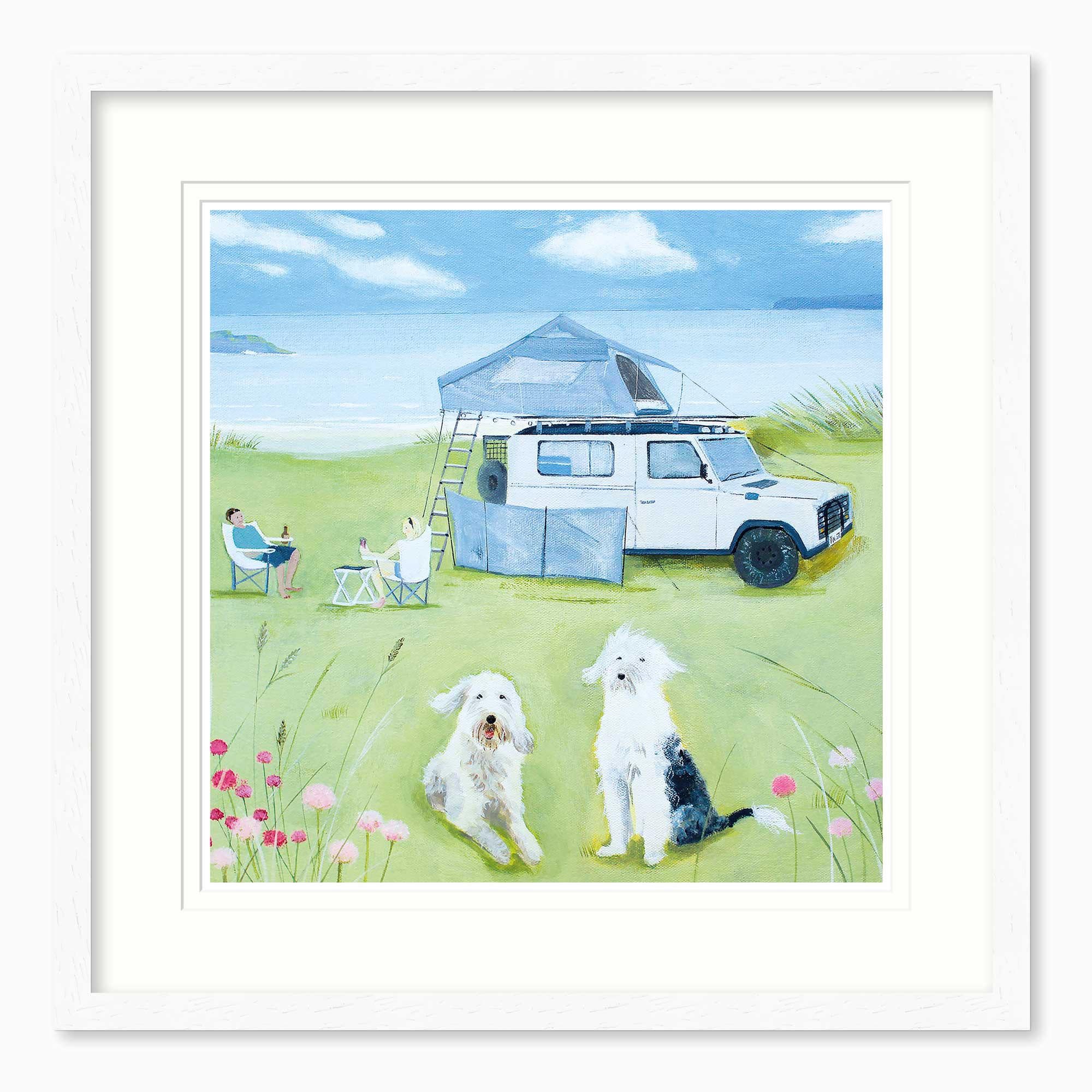 Framed Print-HC300F - Camping In The Dunes Framed Print-Hannah Cole