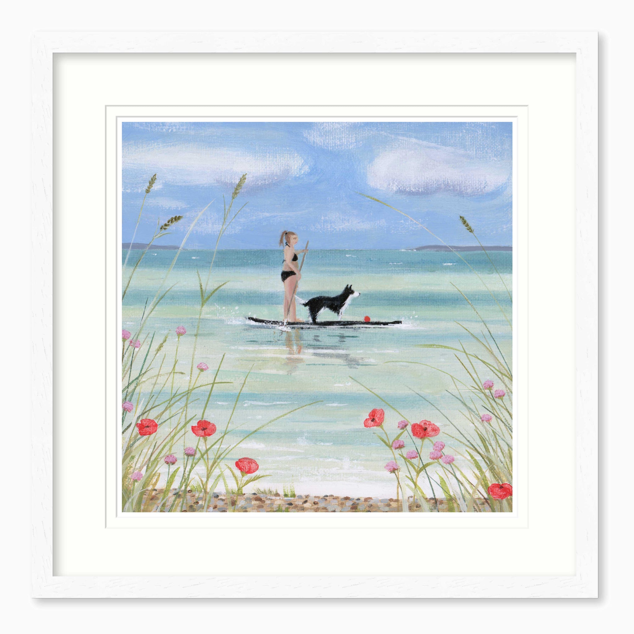 Framed Print-HC301F - Paddle Boarding Framed Print-Hannah Cole