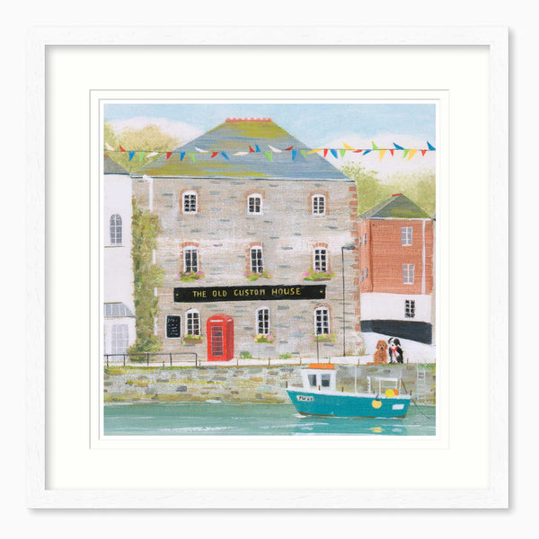 Framed Print-HC309F - Padstow Phone Box Framed Print-Hannah Cole