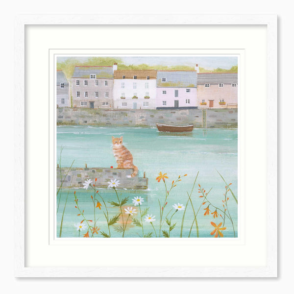 Framed Print-HC316F - Harbour Wall Framed Print-Hannah Cole