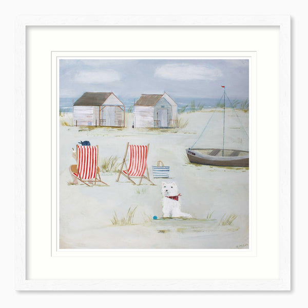 Framed Print-HC319F - Westie On The Dunes Framed Print-Hannah Cole