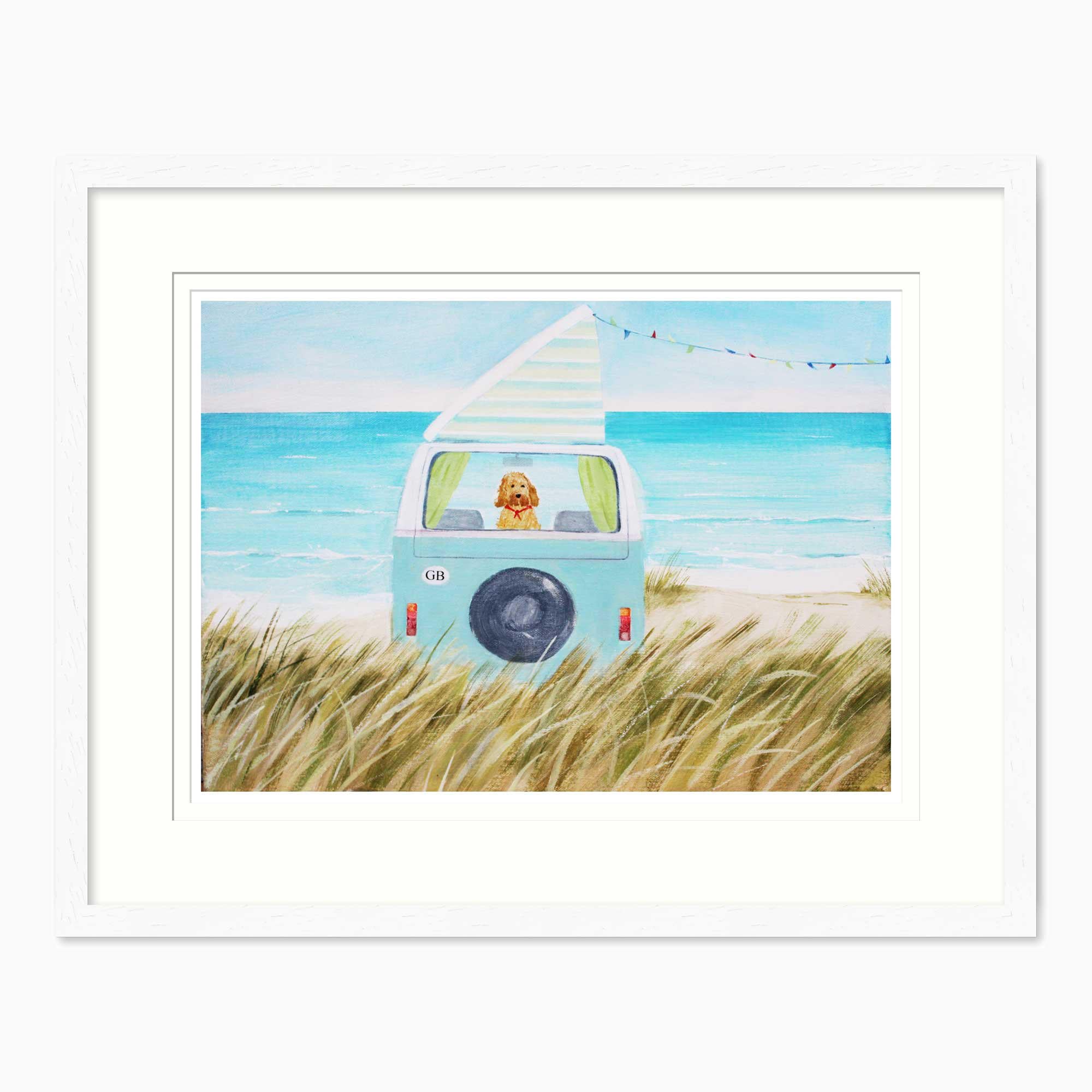 Framed Print-HC337F - Camper Dog Framed Print-Hannah Cole