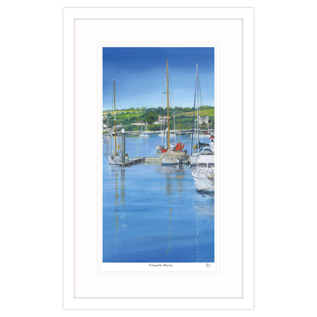 Framed Print-IC123F - Falmouth Marina Framed Print-Whistlefish