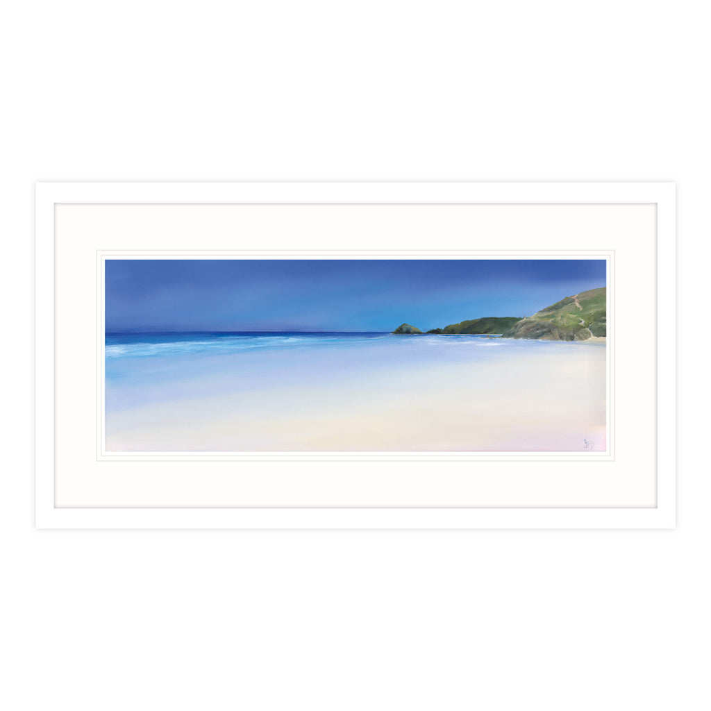 Framed Print-IC194F - Perranporth Beach Large Framed Print-Whistlefish