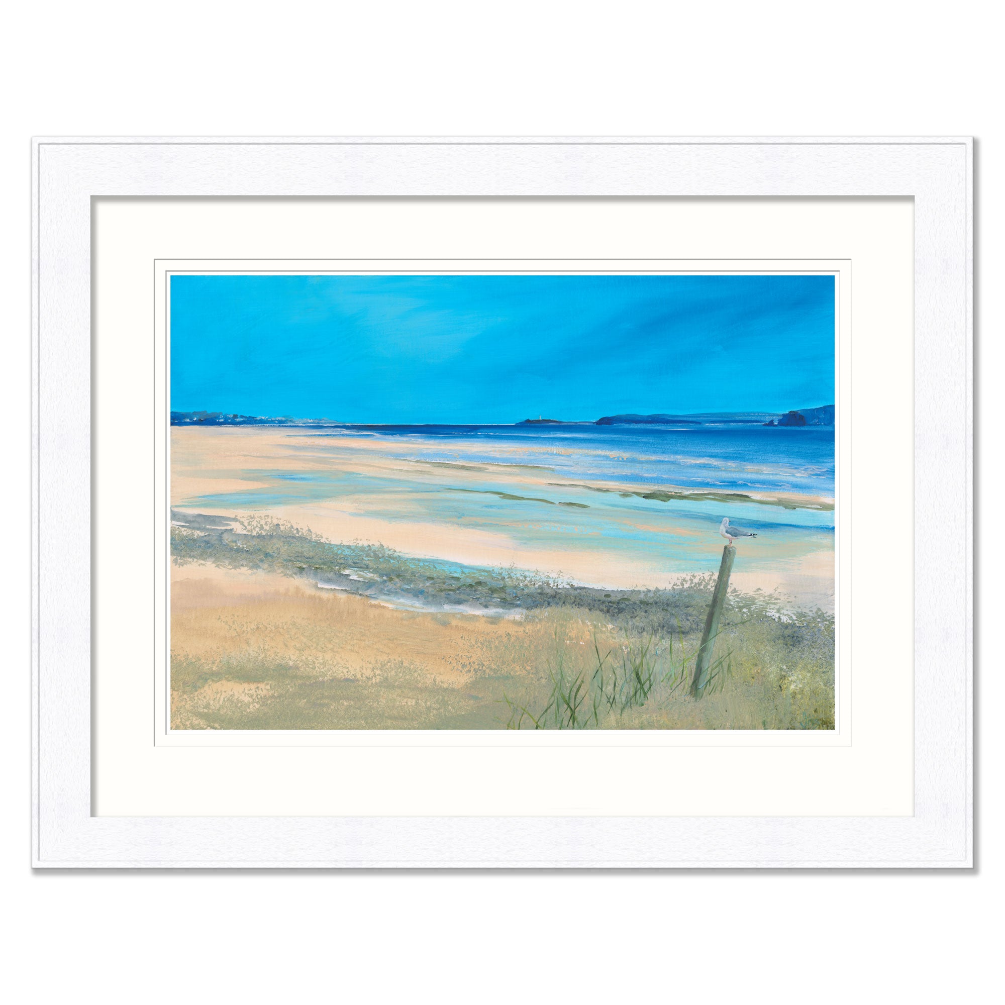 Framed Print-IC281F - The Lookout, Porth Kidney Extra Large-Whistlefish