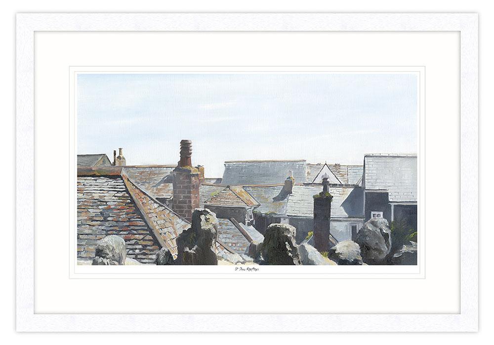 Framed Print-IC55F - St Ives Rooftops Framed-Whistlefish