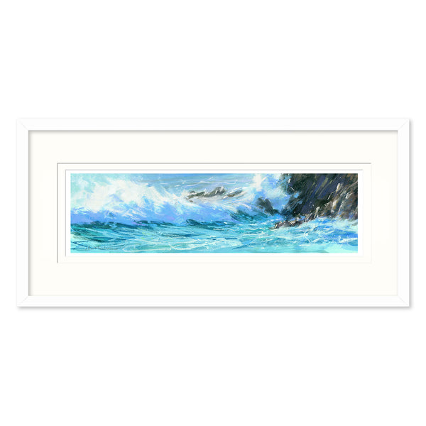 Framed Print-JBPA-HWC-112F - Heavy Waves In The Cove Fr. Print-James Bartholomew