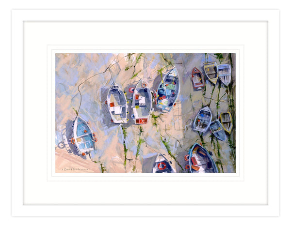 Framed Print-BART135F - Moorings St Ives Medium Framed Print-Whistlefish