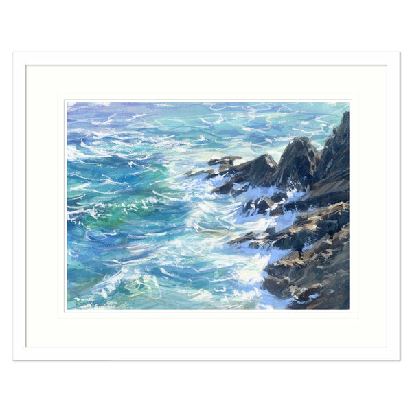 Framed Print-BART129F - The Point near Porthchapel Framed Print-Whistlefish