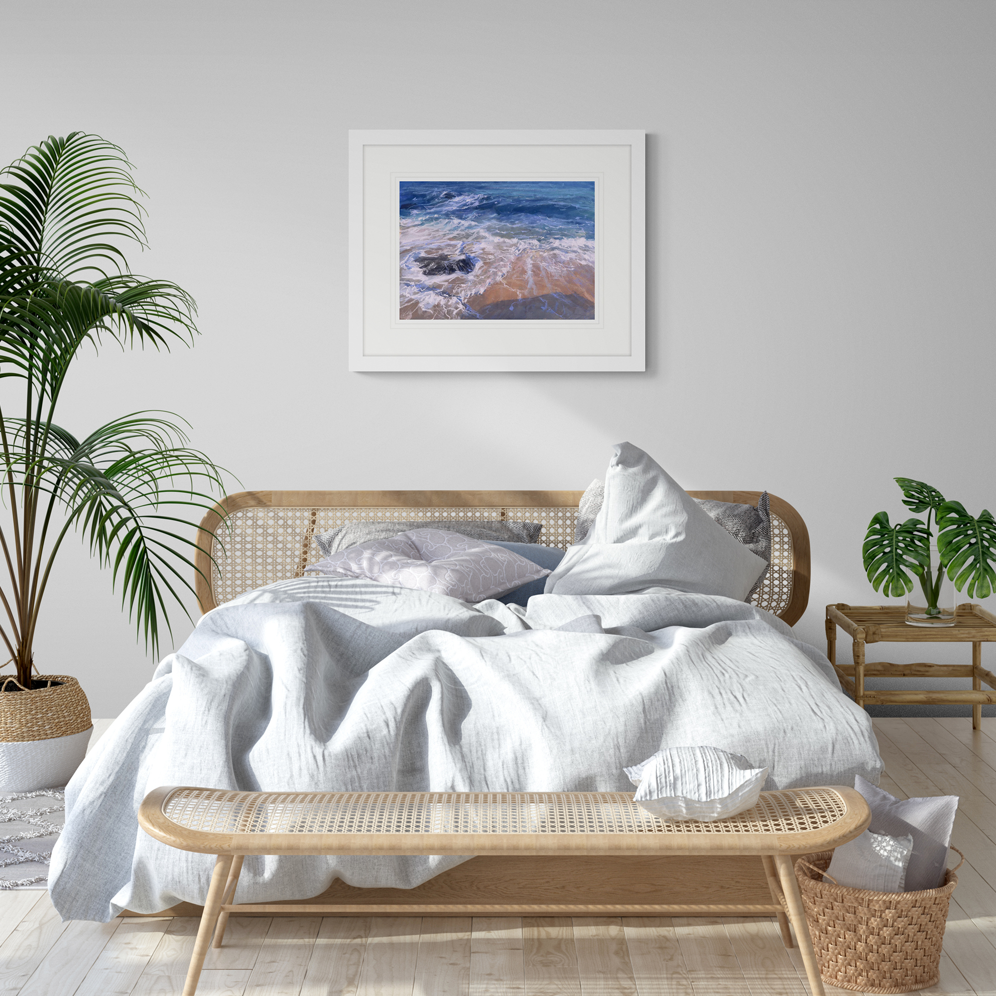 Framed Print - BART75F - Porthmeor Wash Framed Print - Zawn Reath Breaker Framed Print - Whistlefish