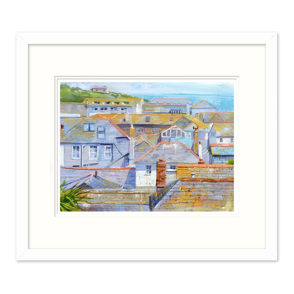 Framed Print-JBPA-SIR-061F - St Ives Rooftops Framed Print-James Bartholomew