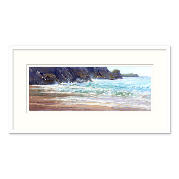 Framed Print-JBPA-SKC-106F - Kynance Shorebreak Framed Print-James Bartholomew