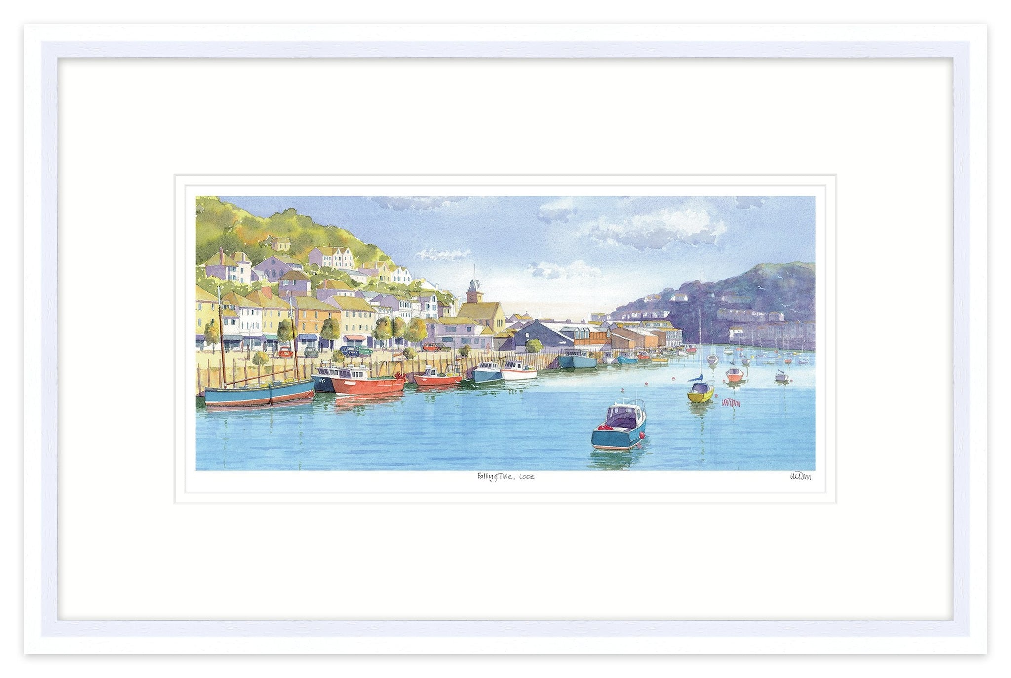 Framed Print-JW172F - Falling Tide Looe Framed-Whistlefish