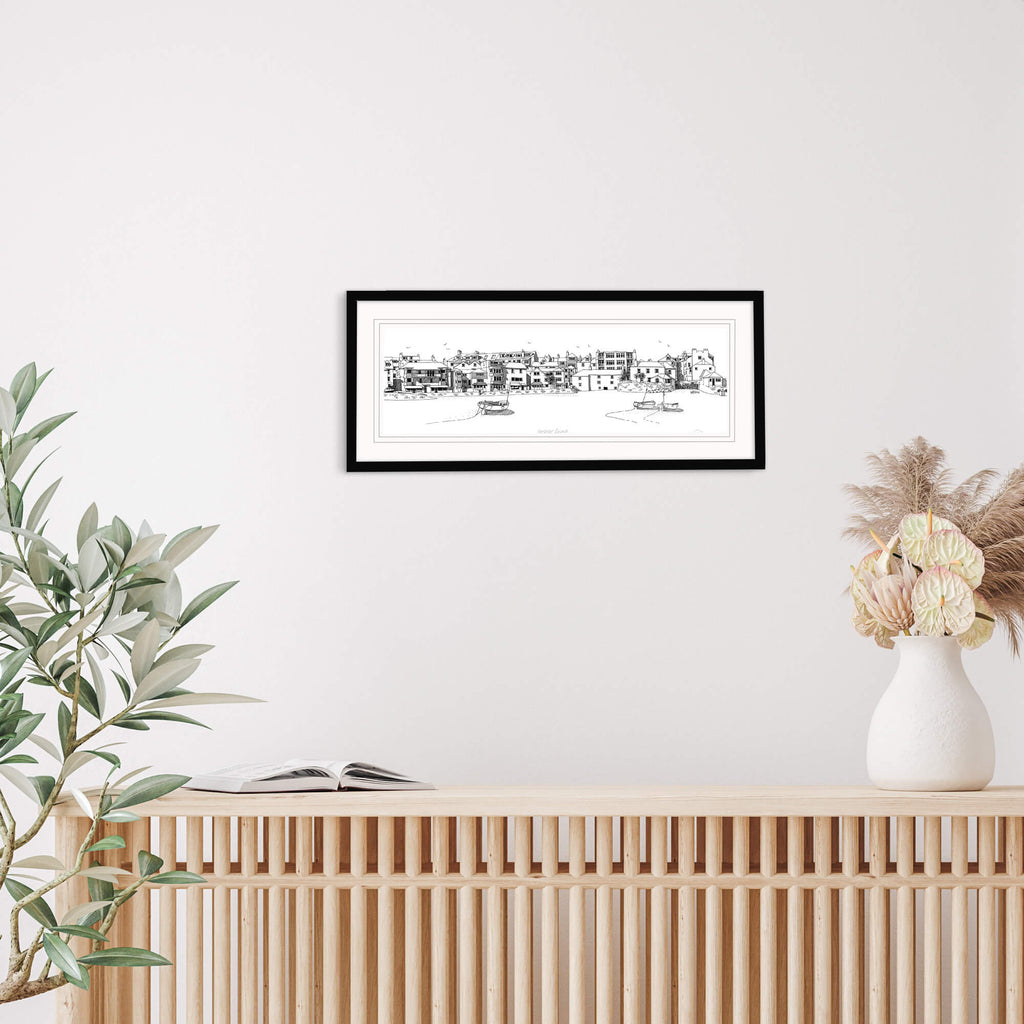 Framed Print-JW212F - JW212F - Harbour Beach St Ives Framed-Whistlefish