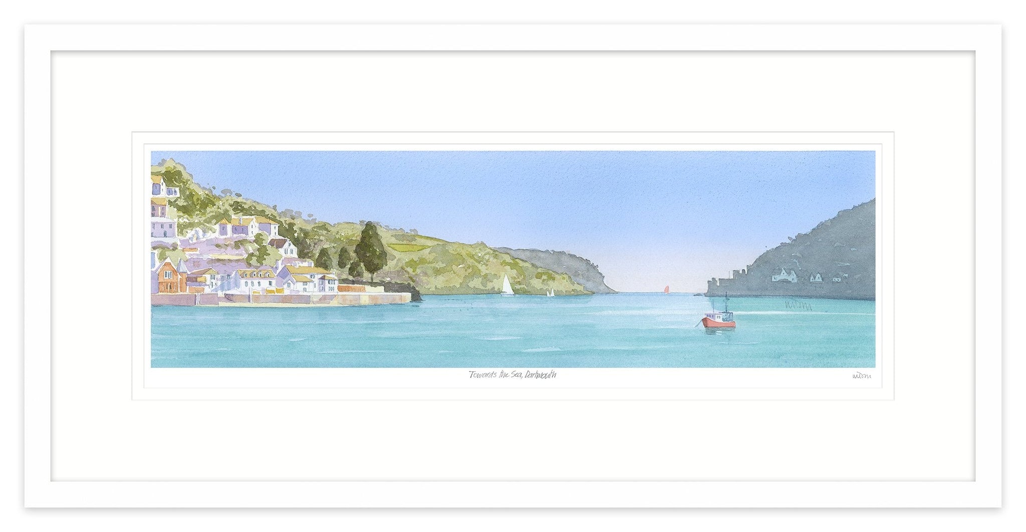 Framed Print-JW228F - Towards the Sea Dartmouth Framed-Whistlefish