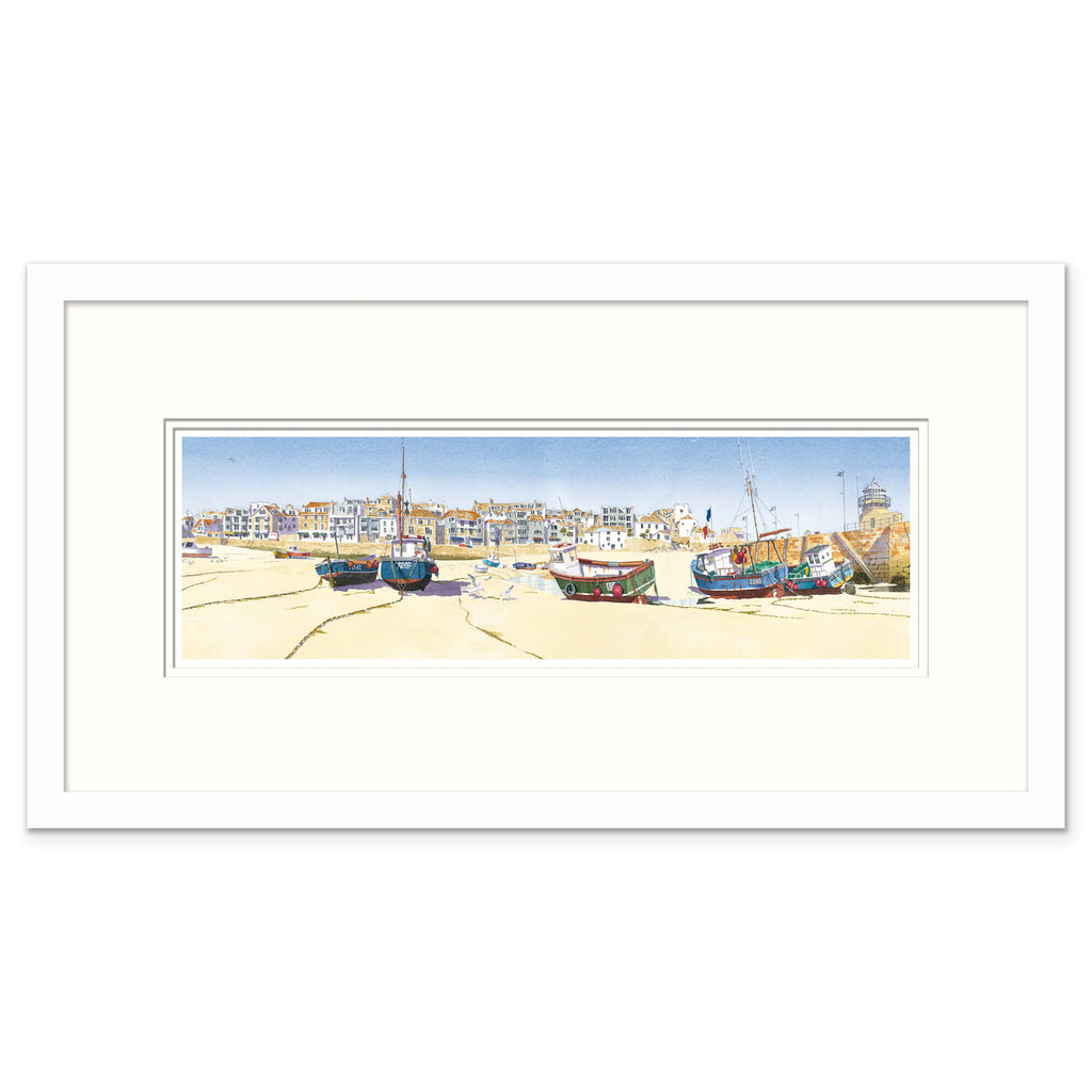 Framed Print-JW264F - St Ives Harbour Medium Framed Print-Whistlefish