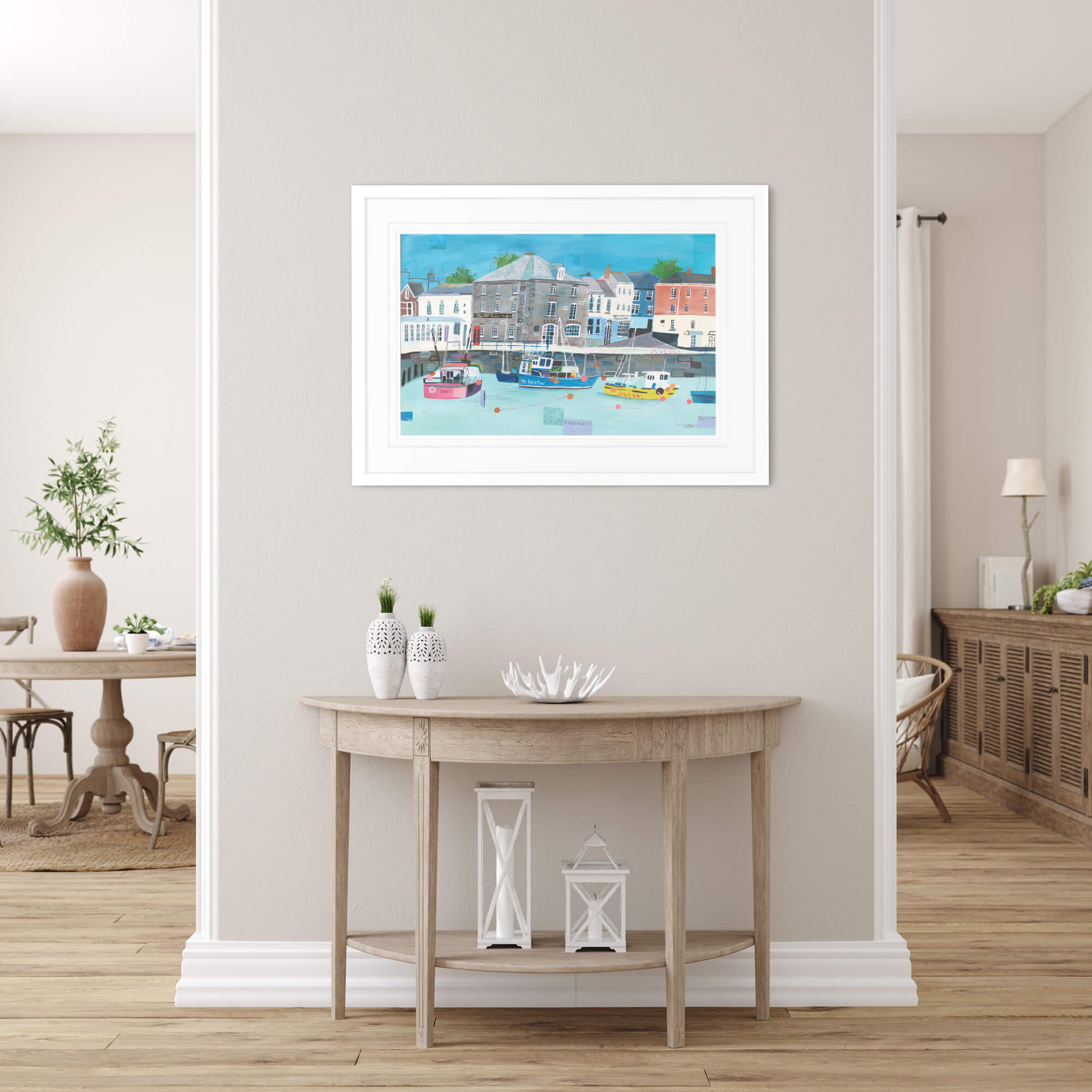 Framed Print-LP182F - Padstow Harbour Large Framed Print-Whistlefish