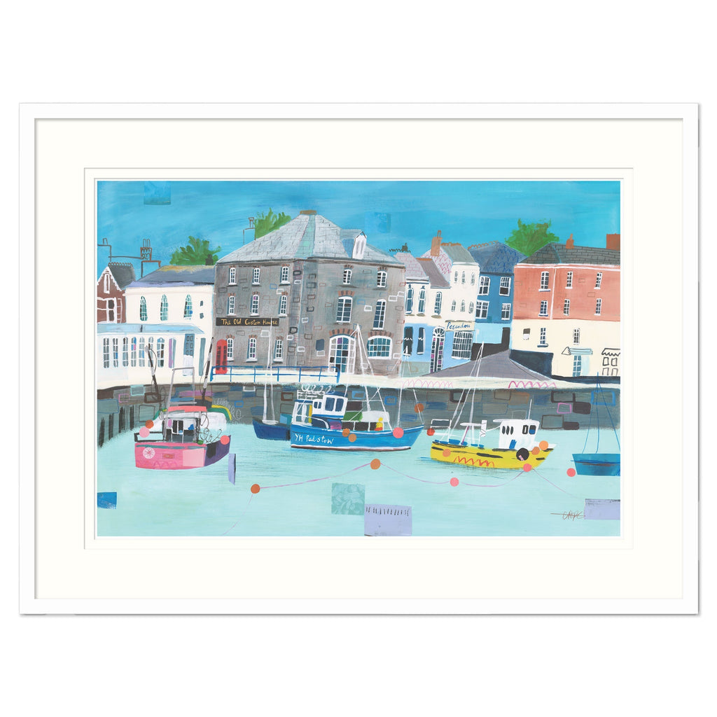 Framed Print-LP182F - Padstow Harbour Large Framed Print-Whistlefish