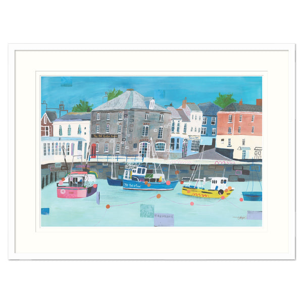 Framed Print-LP182F - Padstow Harbour Large Framed Print-Whistlefish