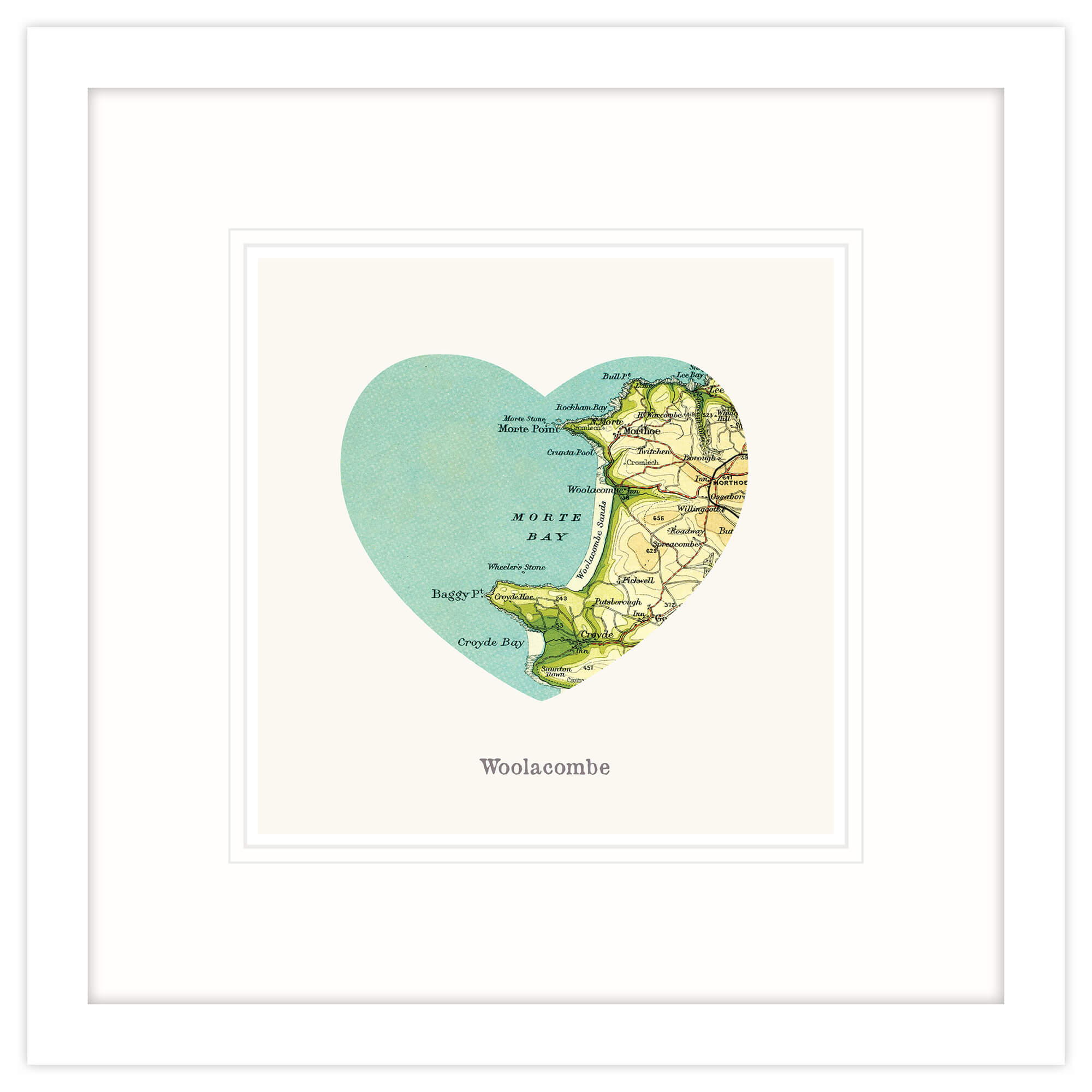 Framed Print-RS59F - I Love Woolacombe Framed Print-Whistlefish