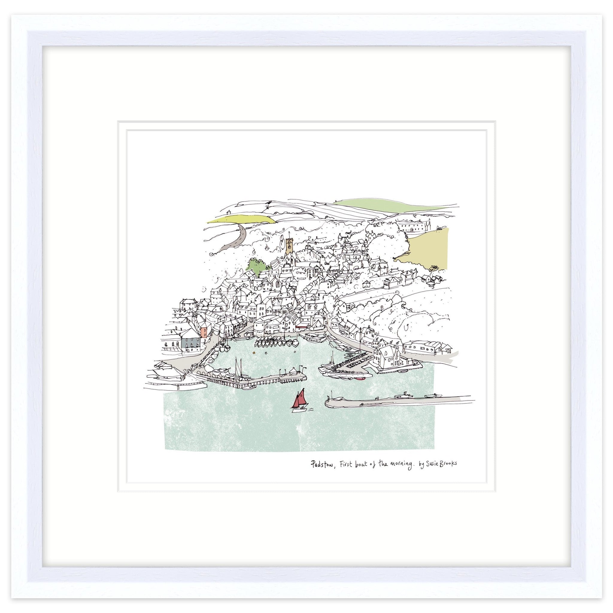 Framed Print-SB36F - First Boat Framed-Whistlefish