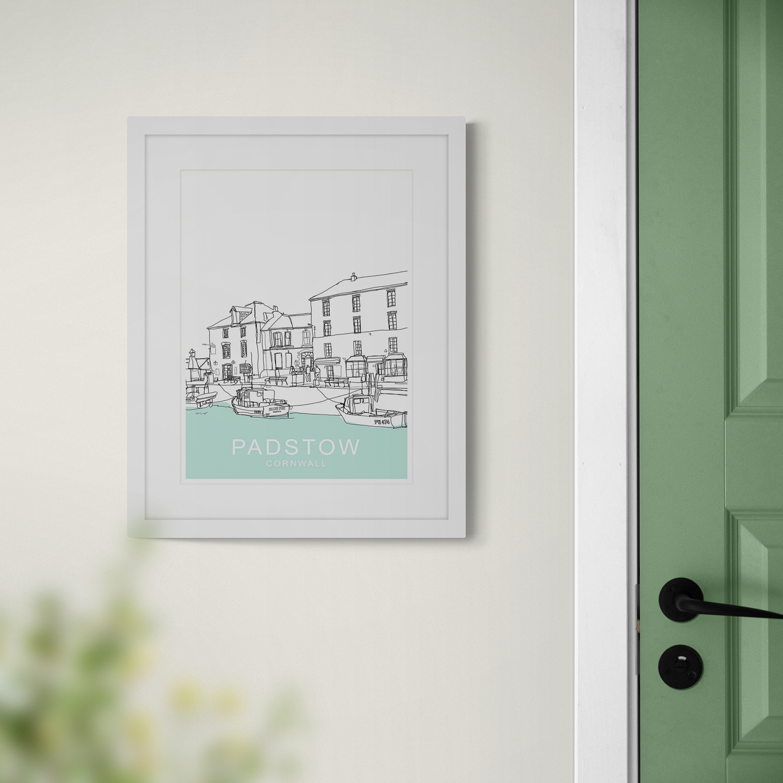 Framed Print - SH30F - Padstow Green Framed Print - Padstow Green - Whistlefish